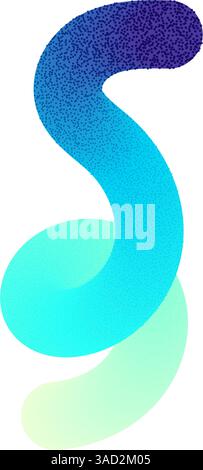 Abstract fluid gradient shape with 3D liquid brush strokes, blurred neon waves, holographic color blend design. Flat vector illustration isolated on Stock Vector