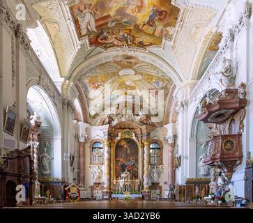 Germany, Bavaria, Michelfeld Monastery, Monastery Church of St. John the Evangelist, Interior Stock Photo