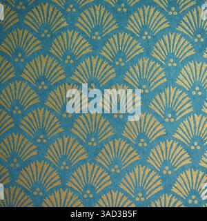 Traditional Japanese patterns (botanical patterns on light blue background) Stock Photo