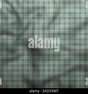 Green checkered fabric background creating soft and elegant texture, ideal for fashion, design, and textile projects.Belarus Stock Photo