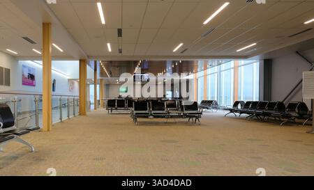 Gate and seats near boarding area at Tri-Cities Airport (PSC), originally Pasco Airport in Pasco, Washington; serving the Tri-Cities metropolitan area Stock Photo