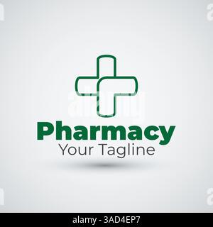 Pharmacy logo design icon template Stock Vector