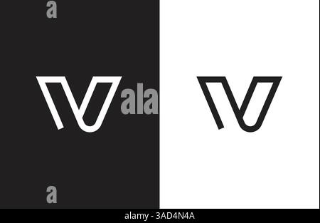 Logo letter V unique design Stock Vector