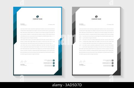 Set of corporate modern letterhead design template with multicolor. Creative modern letter head design template for your project. Modern Business Lett Stock Vector