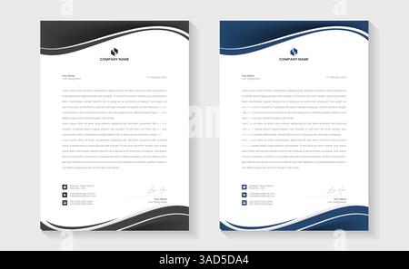 Set of corporate modern letterhead design template with multicolor. Creative modern letter head design template for your project. Modern Business Lett Stock Vector