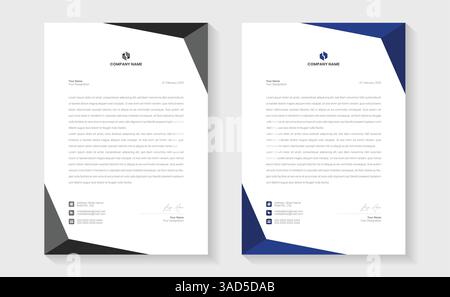Set of corporate modern letterhead design template with multicolor. Creative modern letter head design template for your project. Modern Business Lett Stock Vector