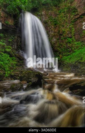 melincourt waterfall in resolve, south Wales Stock Photo