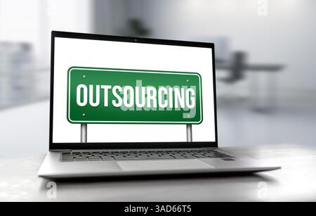 Outsourcing business services Stock Photo