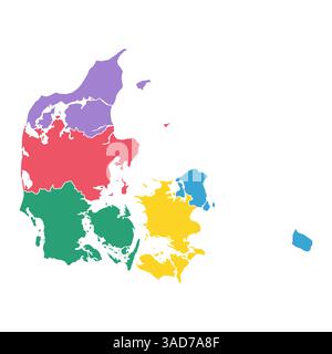 Denmark map symbol shape, travel web flat concept icon vector illustration . Stock Vector