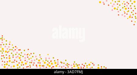 Background with bright dots, frame for advertising. Yellow, red, orange, green circles isolated. Stock Vector