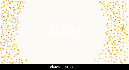Background with bright dots, frame for advertising. Yellow, red, orange, green circles isolated. Stock Vector