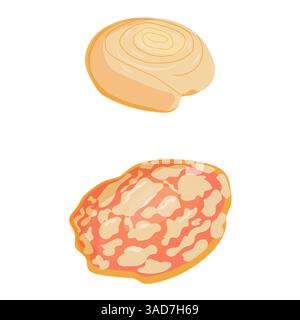 SEt of bake bunchs isolated, vector flat design. Stock Vector