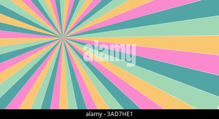 Manga background, colored sun bearn with pink, green, yellow colors. Stock Vector