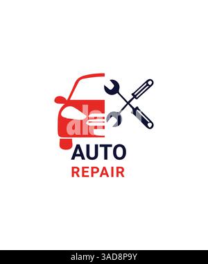 car repair logo design template, Auto repair car service logo, car mechanics logo vector illustration Stock Vector