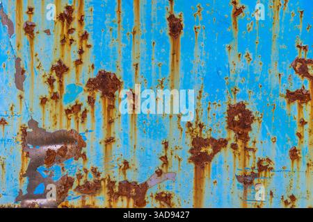 Rusty Blue Metal Surface Texture Stock Photo