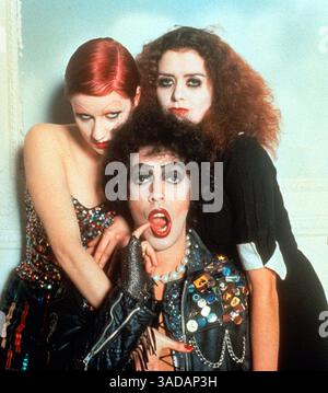 Sep 12, 2000; Hollywood, California, USA; Actors LAURA CAMPBELL (Little Nell), PATRICIA QUINN (Magenta) & TIM CURRY (Dr. Frank N. Furter) in the classic cult film 'The Rocky Horror Picture Show'. .  (Credit Image: Auto Images/ZUMAPRESS.com) Stock Photo