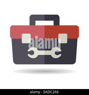 Tolbox vector flat icon. Construction, repair and building. Graph symbol for your web site design, logo, app, UI Stock Vector