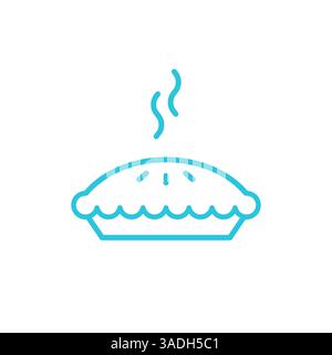 Delicious Apple Pie icon. Isolated on white. Blue icon set. Stock Vector
