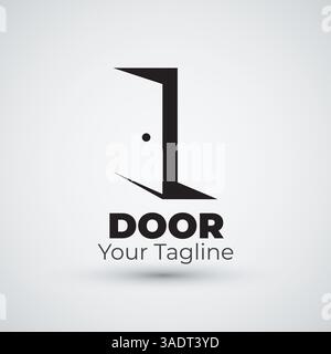open door logo design flat icon template Stock Vector