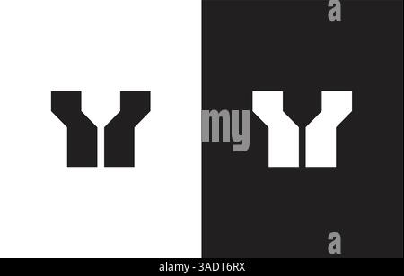 Logo letter Y bridge concrete Stock Vector