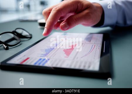 Data Analyst Using Data Analytics KPI Dashboard Stock Photo
