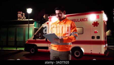 Accident Report Triage Record. Medical Ambulance Document And Hospital Emergency Stock Photo