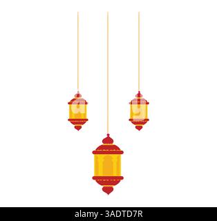 Ramadan Colorful lamps set Stock Vector