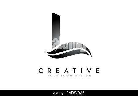L feather Letter Logo. Creative icon of letter L alphabet concept Vector Illustration Stock Vector