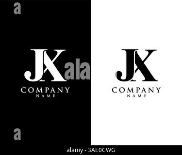 JX, XJ initial company name logo template vector Stock Vector