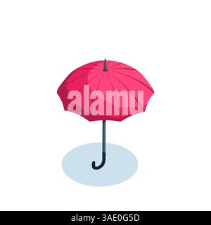 isometric open umbrella icon in color on a white background, reliable weather protection or in business Stock Vector