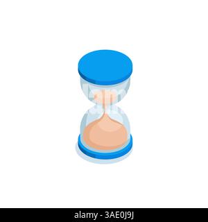 isometric hourglass icon in color on a white background, measurement of time or passage of time Stock Vector