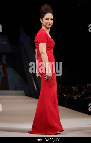 gloria estefan red dress Gloria Estefan The Heart Truth's Red Dress Collection - Runway - Fall 2012 Mercedes-Benz Fashion Week Hammerstein Ballroom New Stock Photo