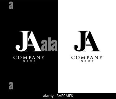 JA, AJ initial company name logo template vector Stock Vector