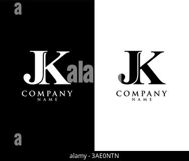 JK, KJ initial company name logo template vector Stock Vector