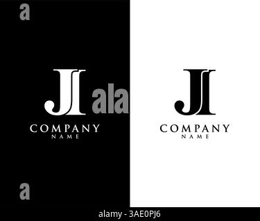 JI, IJ initial company name logo template vector Stock Vector