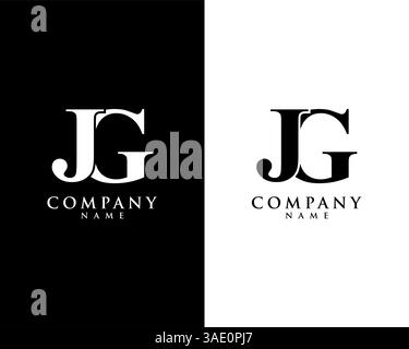 JG, GJ initial company name logo template vector Stock Vector