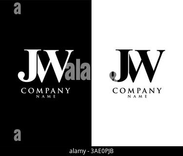 JW, WJ initial company name logo template vector Stock Vector