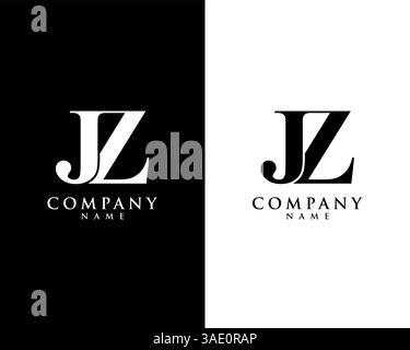 JZ, ZJ initial company name logo template vector Stock Vector