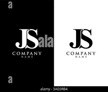 JS, SJ initial company name logo template vector Stock Vector