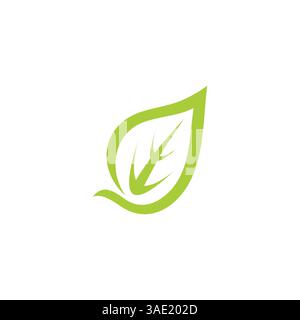 leaf motion simple curves geometric logo vector Stock Vector