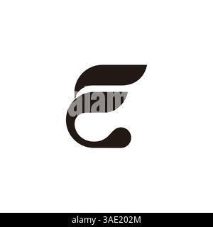 letters fc simple curves geometric clean logo vector Stock Vector