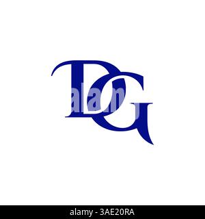 letter dg simple curves linked elegant logo vector Stock Vector