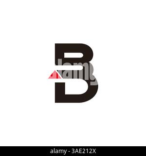 letter bd linked triangle colorful logo vector Stock Vector