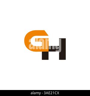 letter gh simple colorful geometric logo vector Stock Vector