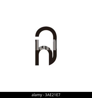 letter hd abstract linked loop simple logo vector Stock Vector