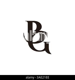 letter bg simple curves linked elegant logo vector Stock Vector