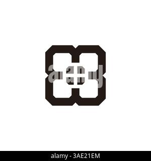 square geometric flower window simple logo vector Stock Vector