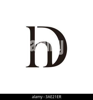 letter hd simple linked geometric logo vector Stock Vector