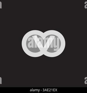 letter v simple cloud geometric line logo vector Stock Vector
