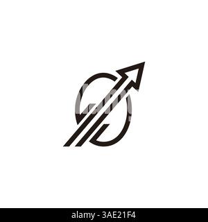 rocket arrow circle planet swoosh logo vector Stock Vector